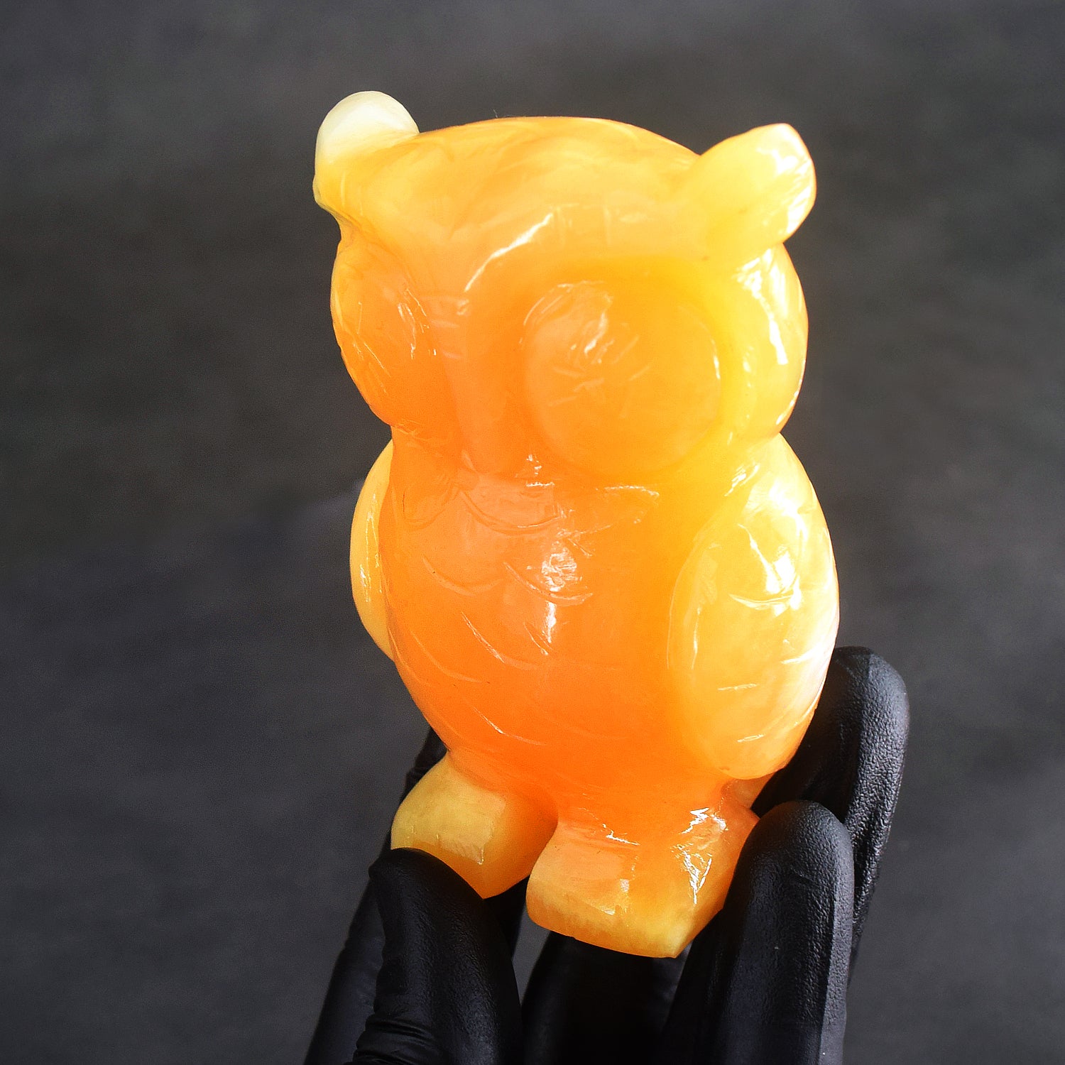 Gorgeous 1402.00 Cts Genuine Yellow Rhodochrosite Hand Carved Gemstone Premium Crystal Owl