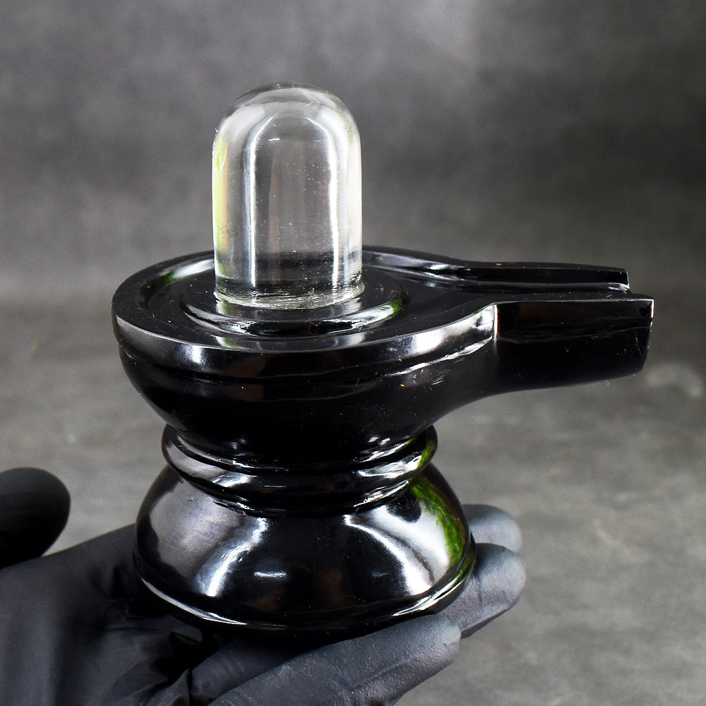 Awesome 2120.00 Cts Genuine Spinel & White Quartz Hand Carved Premium Shivling Crystal