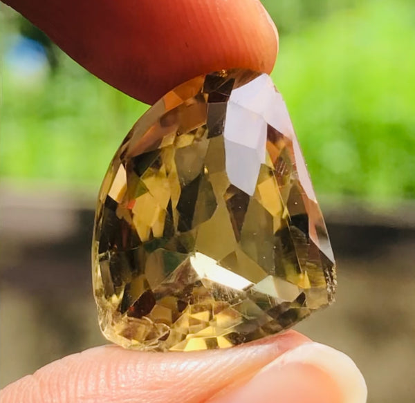 Stunning 16.00 Cts Genuine Citrine Faceted Loose Gemstone