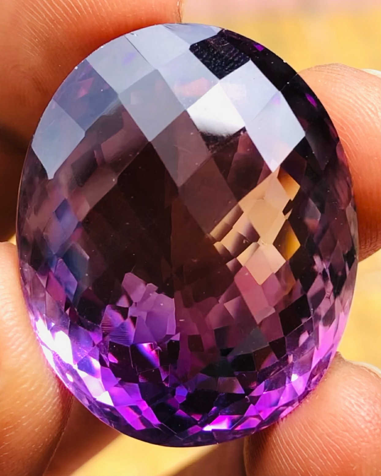 Beautiful 60.00 Cts Genuine Amethyst Faceted Loose Gemstone