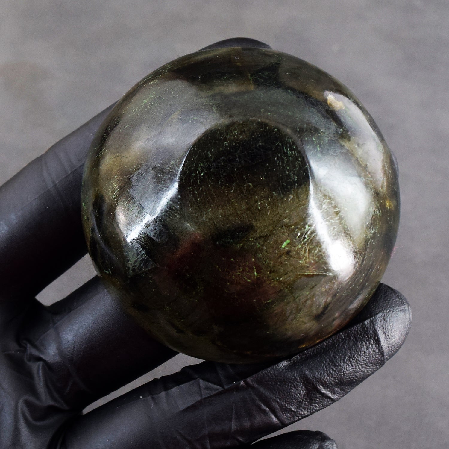 Amazing 221.00 Carats Genuine Labradorite Hand Carved  Crystal Gemstone Carving Bowl