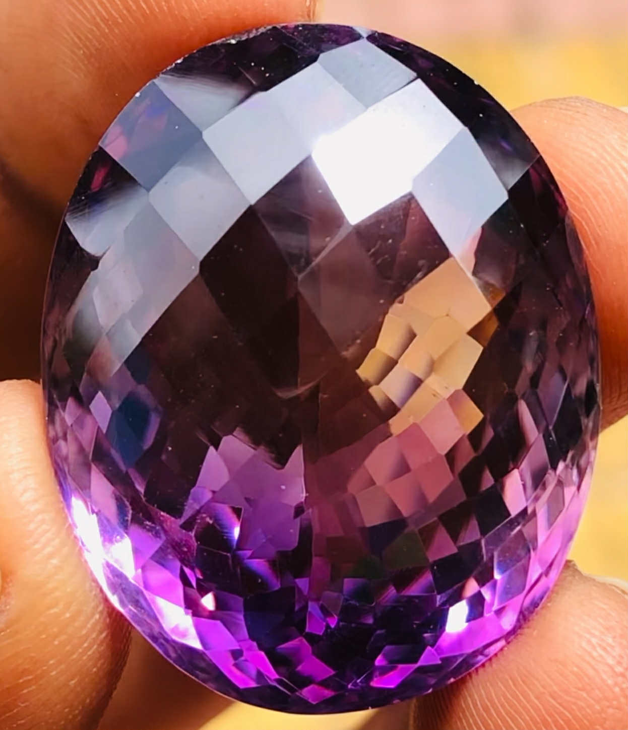 Beautiful 60.00 Cts Genuine Amethyst Faceted Loose Gemstone