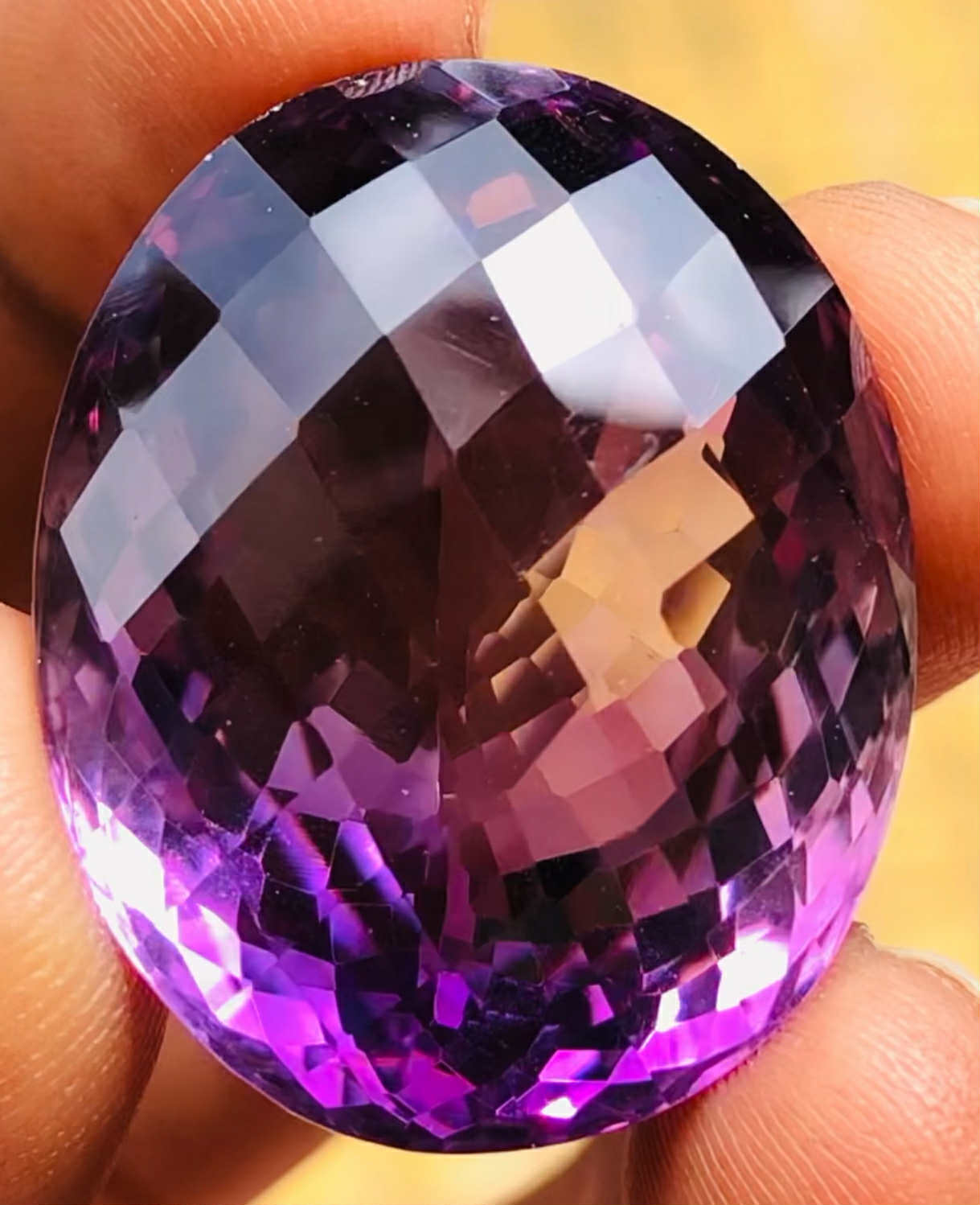 Beautiful 60.00 Cts Genuine Amethyst Faceted Loose Gemstone