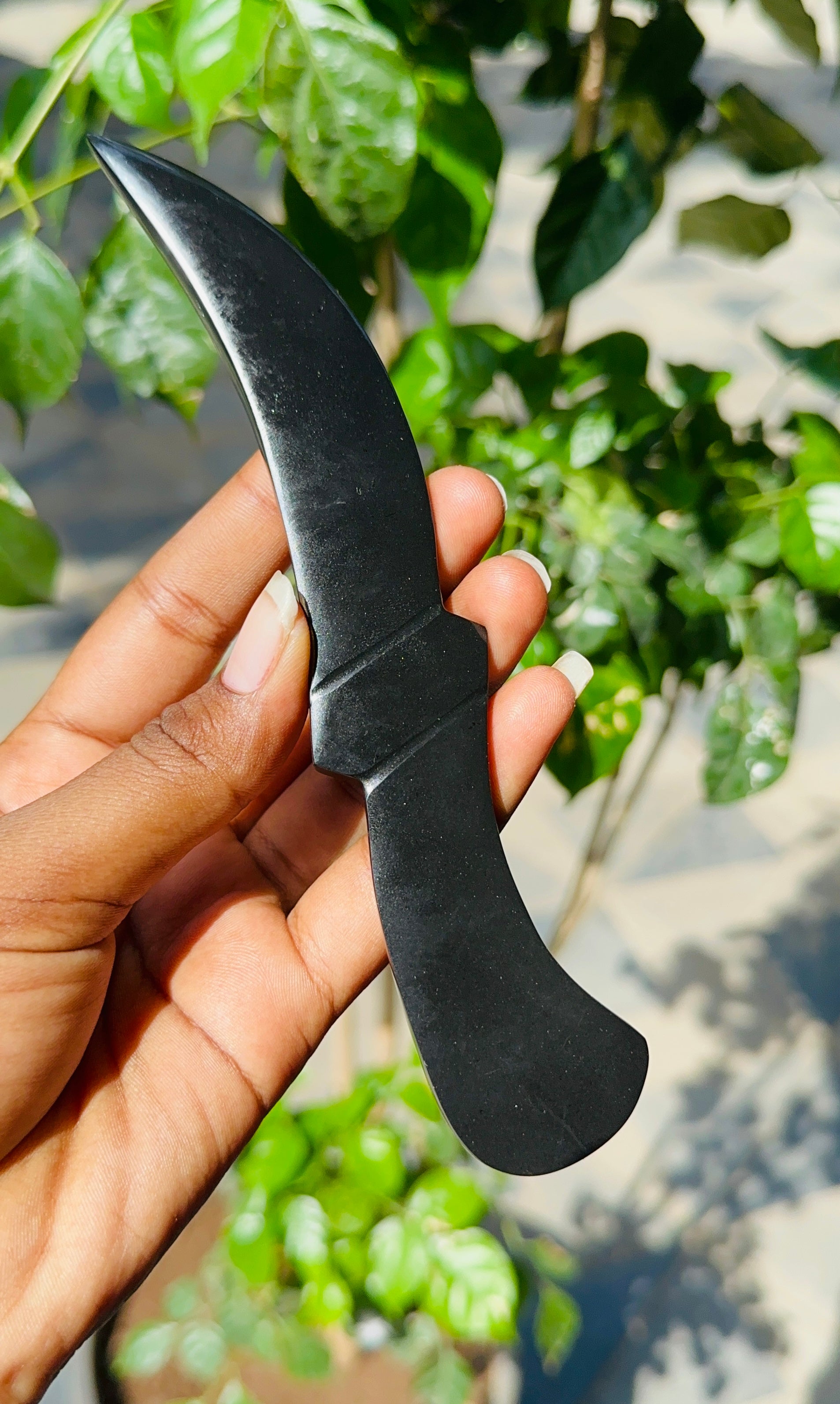 Craftsmen 341.00 Cts Genuine Black Tourmaline Hand Carved Crystal Gemstone Knife