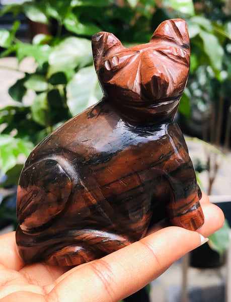 Exclusive 1108.00 Cts Genuine Mountain Jasper Hand Carved Genuine Crystal Gemstone Carving Cat 2026  Collection