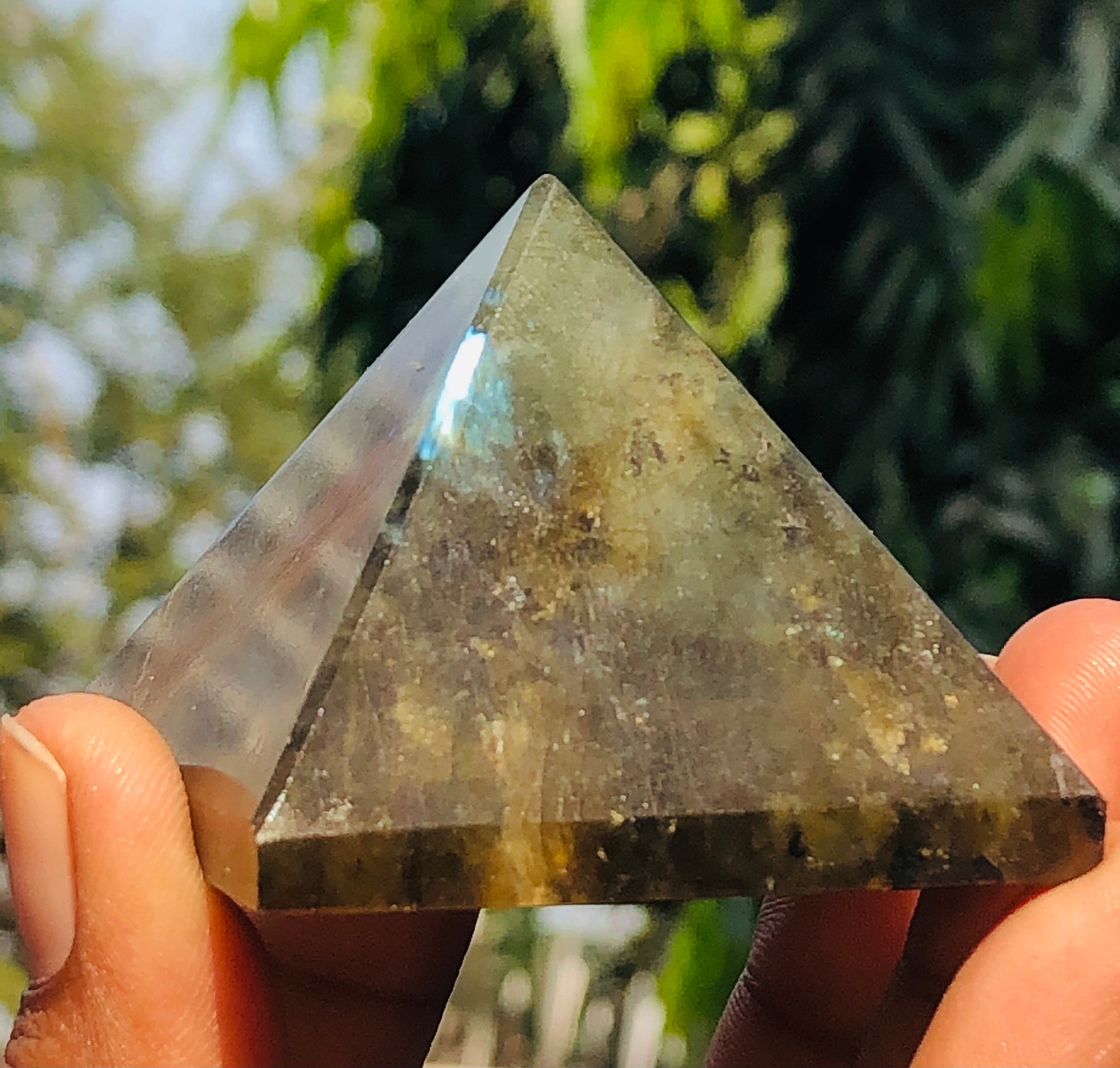 Exclusive 522.00 Cts Genuine Blue Flash Labradorite Healing Crystal Specimen Divine Pyramid