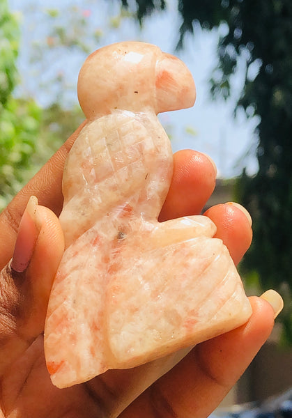 Marvellous 340.00 Carats Genuine Sunstone Hand Carved Crystal Parrot Gemstone Carving  2026  Collection