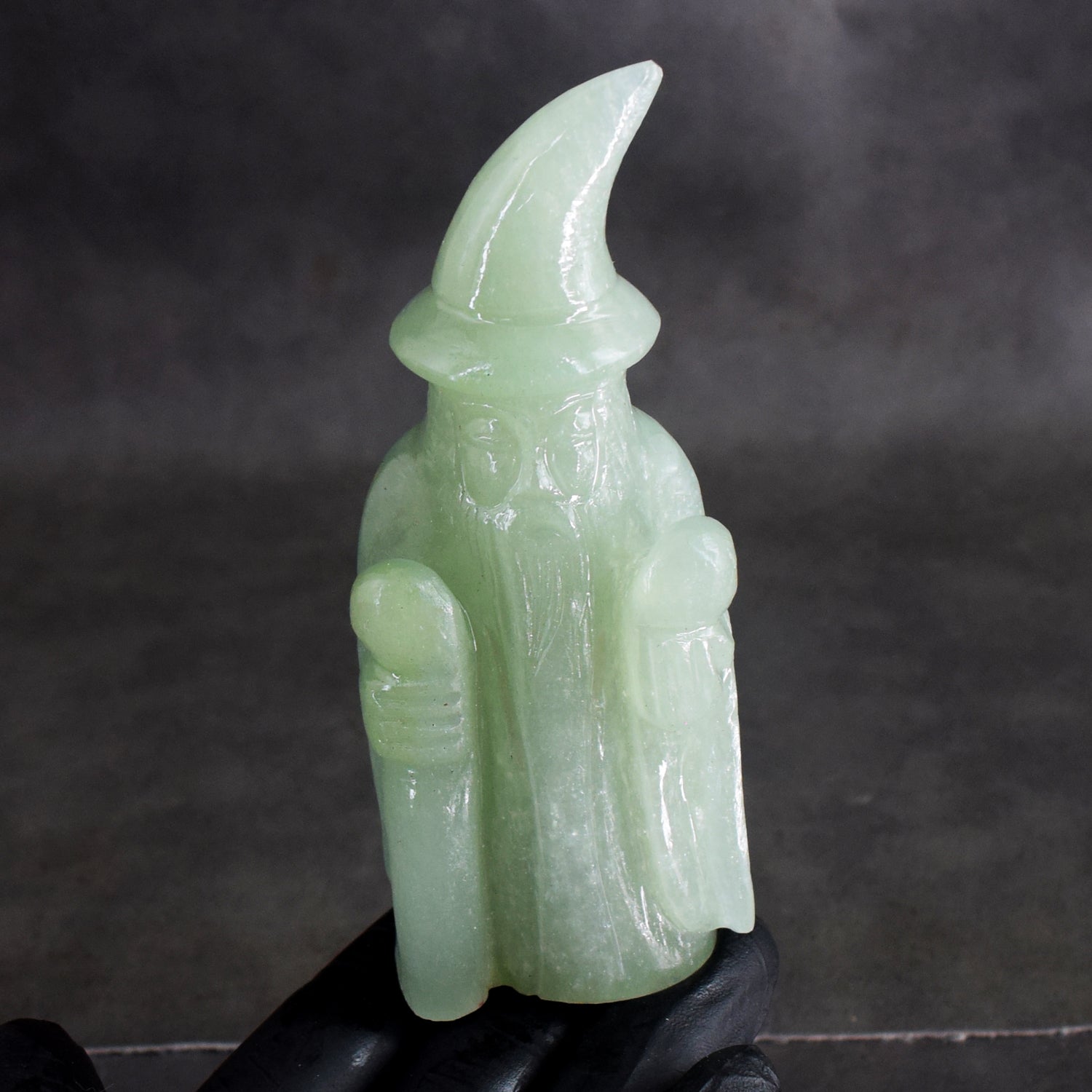 Exclusive 1092.00 Cts Genuine Green Aventurine Hand Carved Premium Crystal Wizard