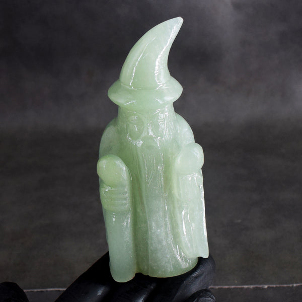 Exclusive 1092.00 Cts Genuine Green Aventurine Hand Carved Premium Crystal Wizard