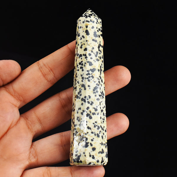 405.00 Carats  Genuine Dalmation Jasper  Hand  Carved Crystal Gemstone Healing  Point Carving