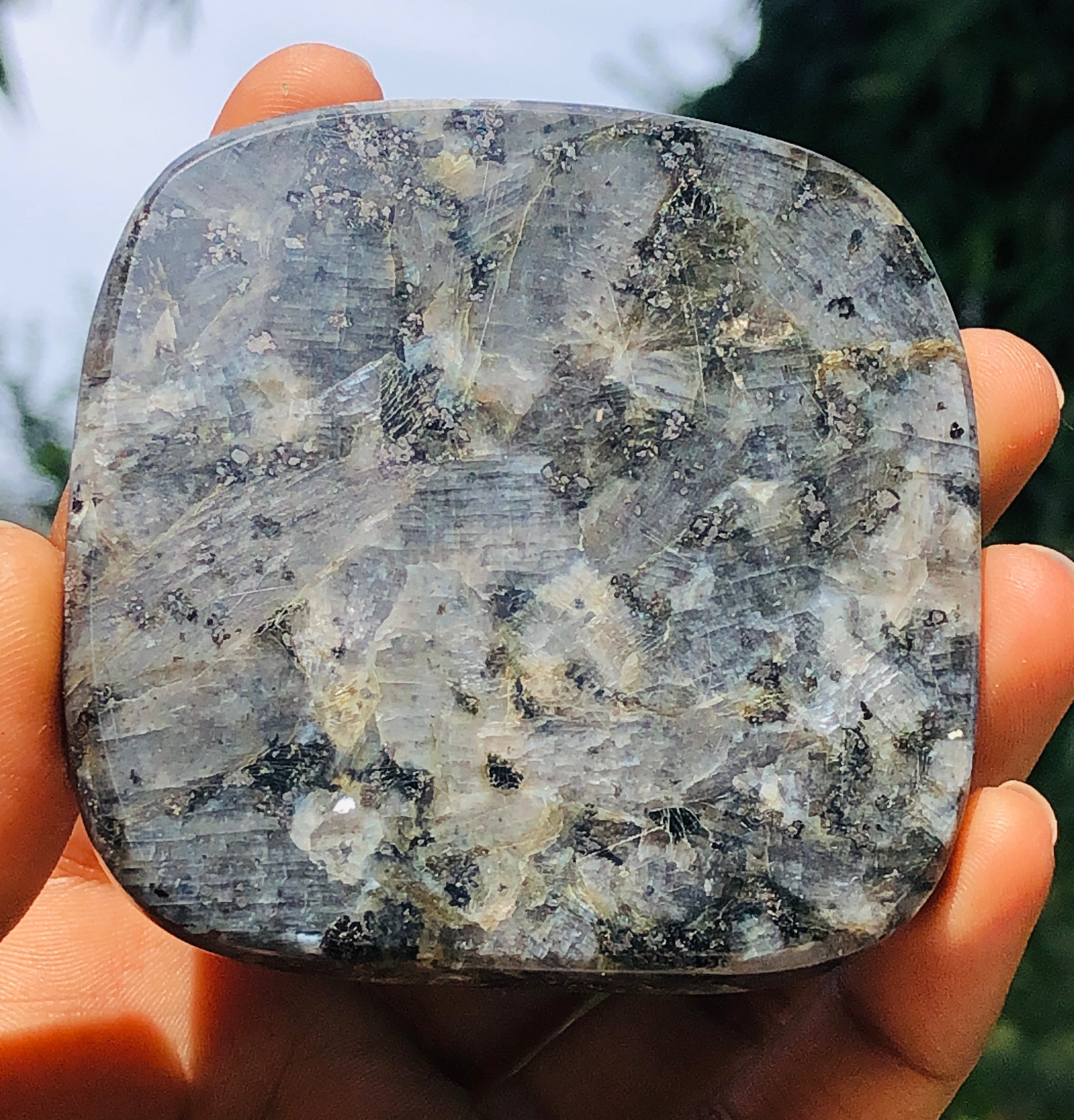 Dazzling 489.00 Cts Genuine Larvikite Crystal Specimen Premium Coaster Crystal