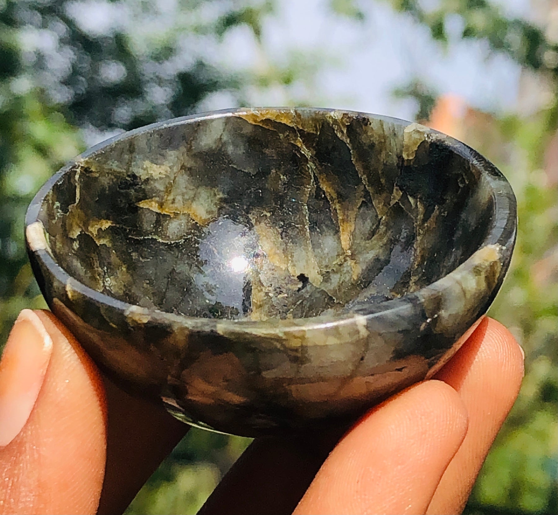 Finest Ever 185.00 Cts Genuine Labradorite Crystal Specimen Premium Bowl Crystal
