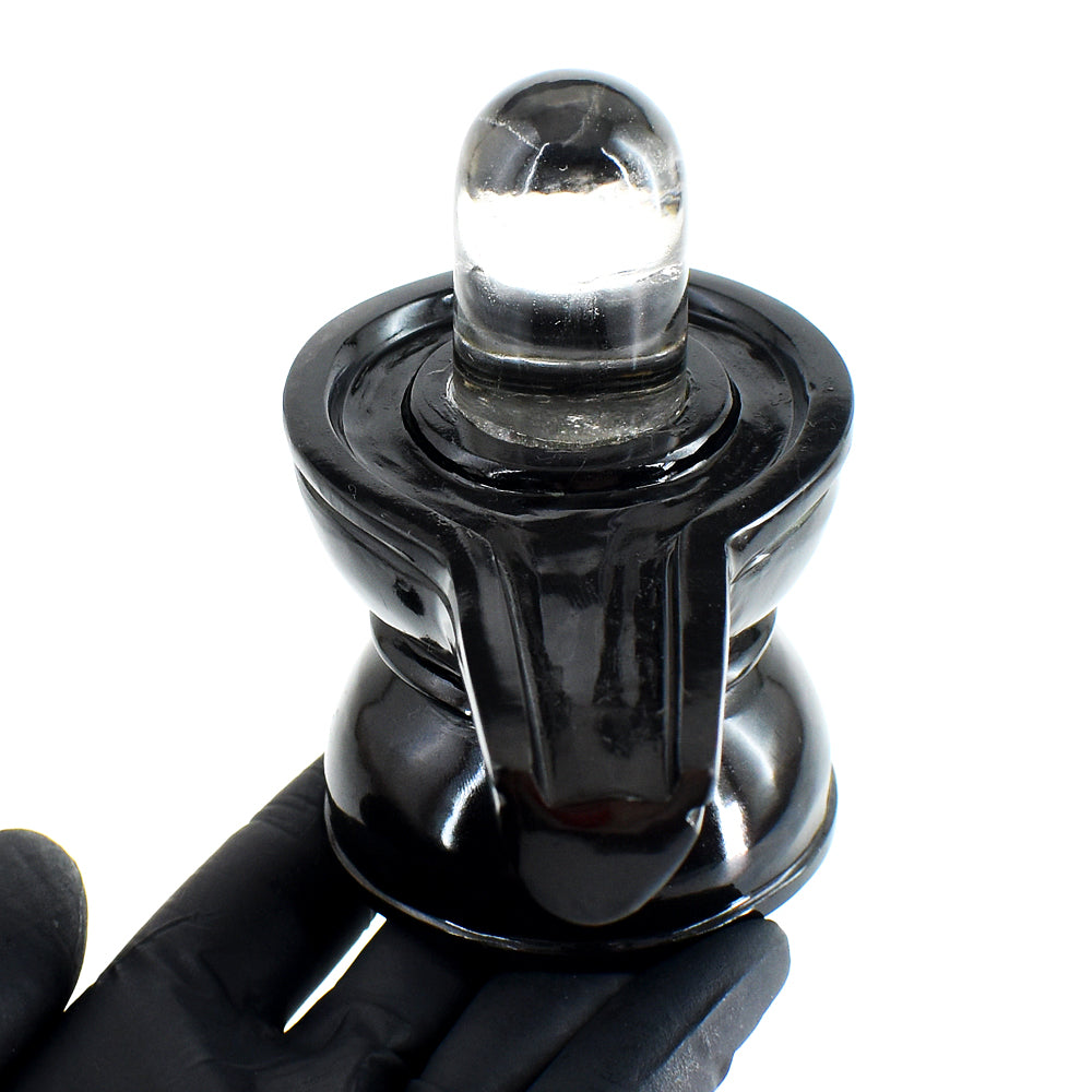 Exclusive 2300.00 Cts Genuine Spinel & White Quartz Hand Carved Premium Shivling Crystal