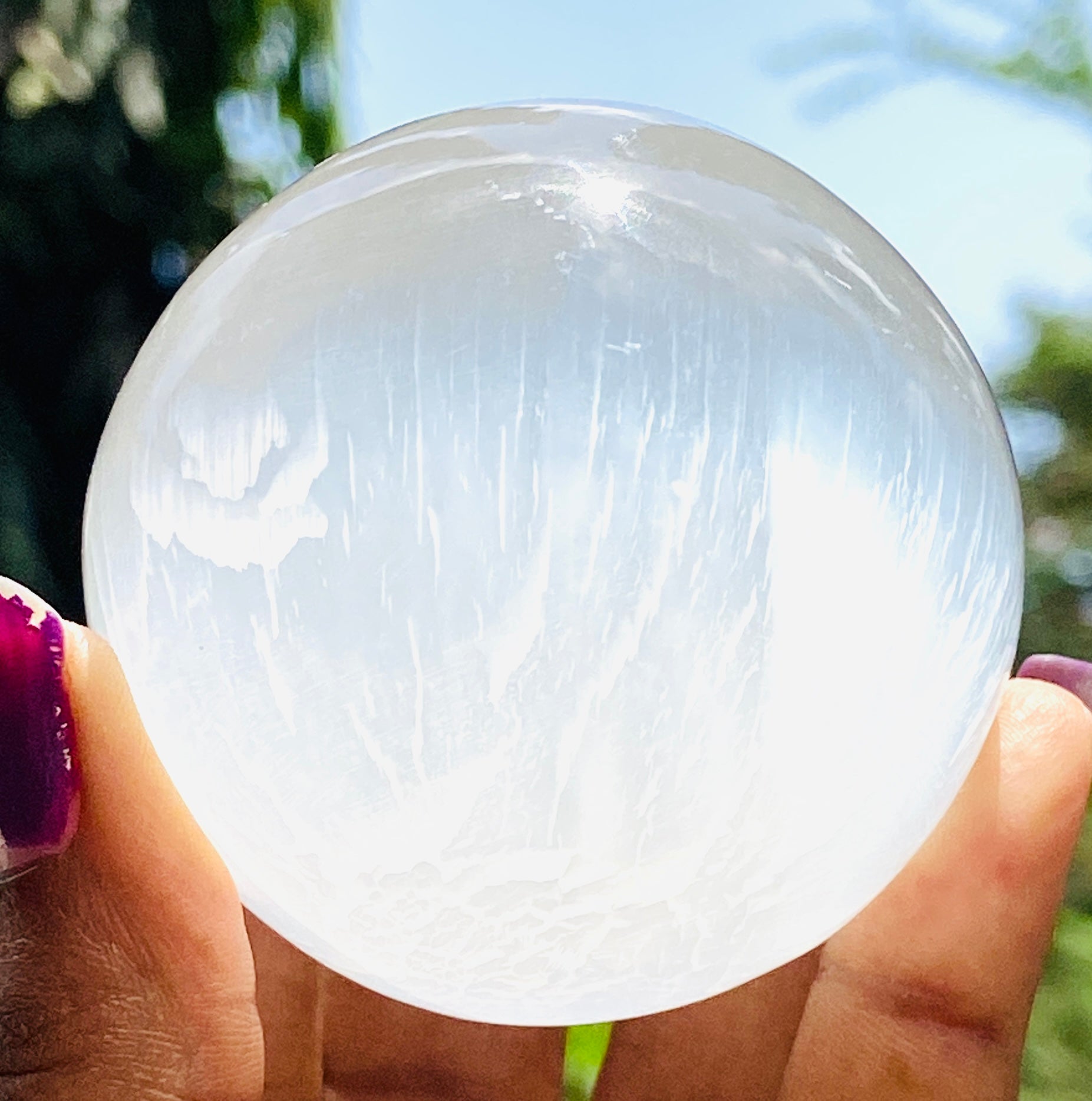 Very Attractive 1005.00 Cts Genuine Selenite Hand Carved Healing Crystal Gemstone Sphere