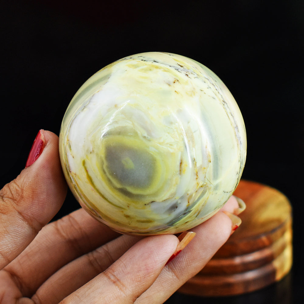 Natural 955.00 Carats Genuine Serpentine  Hand Carved Crystal  Healing Sphere Gemstone Carving