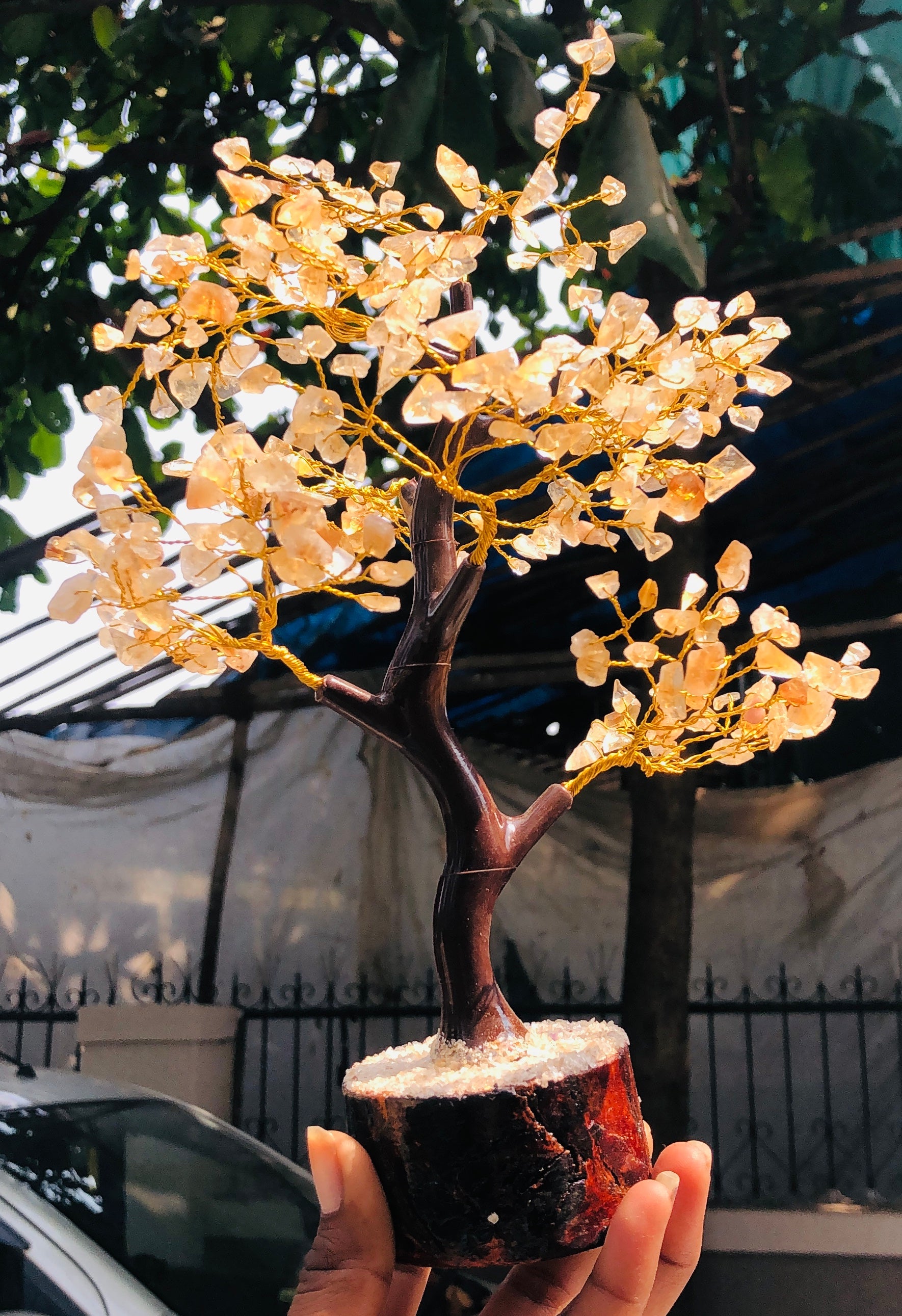 Precious 9 Inches 1100.00 Cts Genuine Citrine Crystal Gemstone Tree