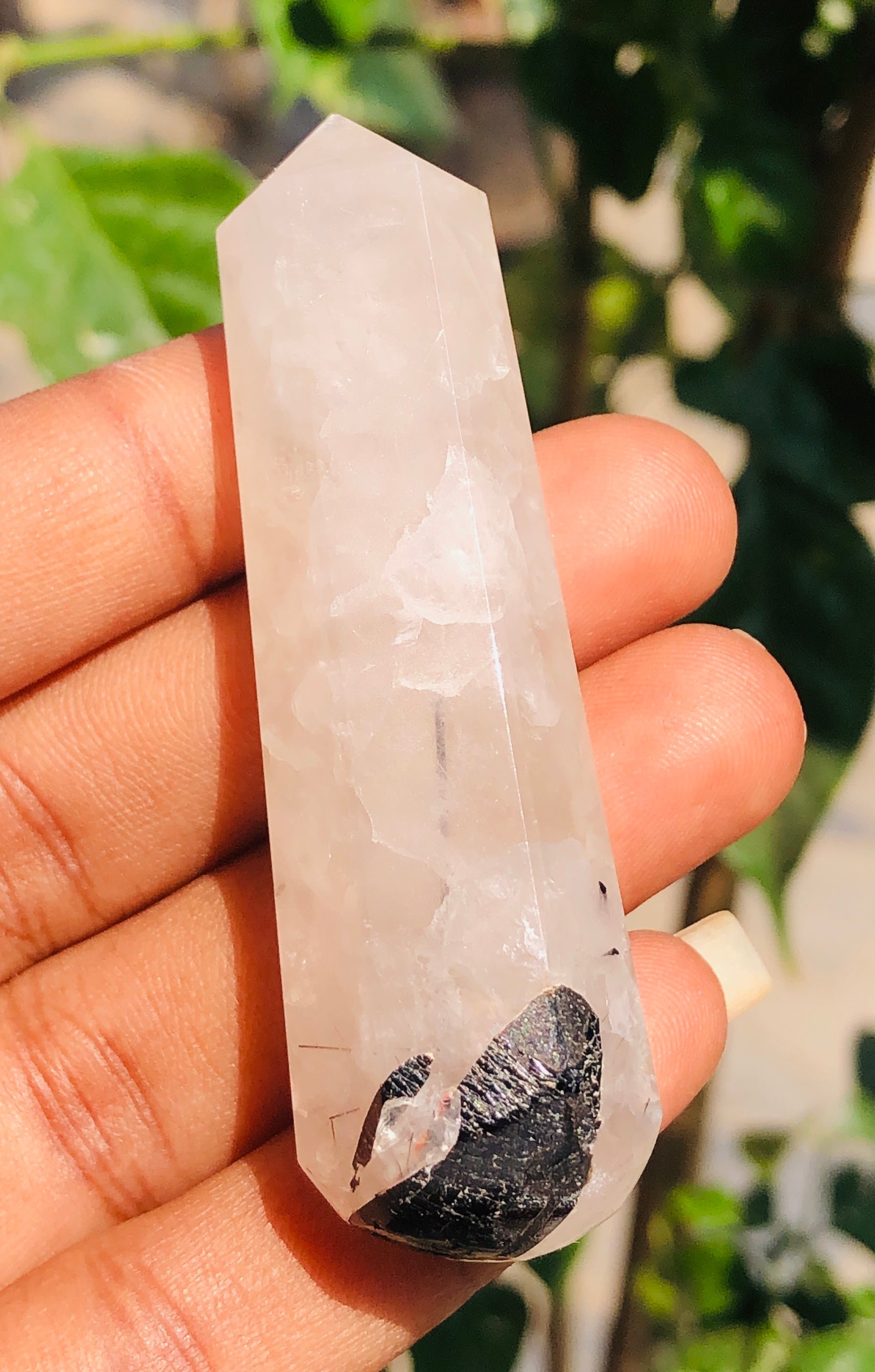 Lovely 167.00 Carats Genuine Rutile Quartz Crystal Gemstone Healing Point