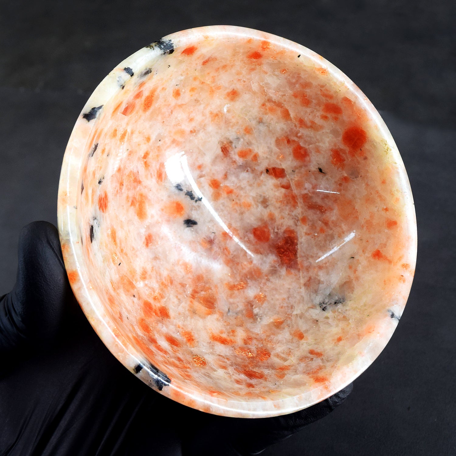 Unimaginable 1262.00 Carats Genuine Sunstone Hand Carved Crystal Gemstone Carving Big Bowl