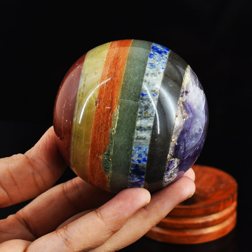 Exclusive 2030.00 Seven Chakra Hand Carved Reiki Healing Sphere