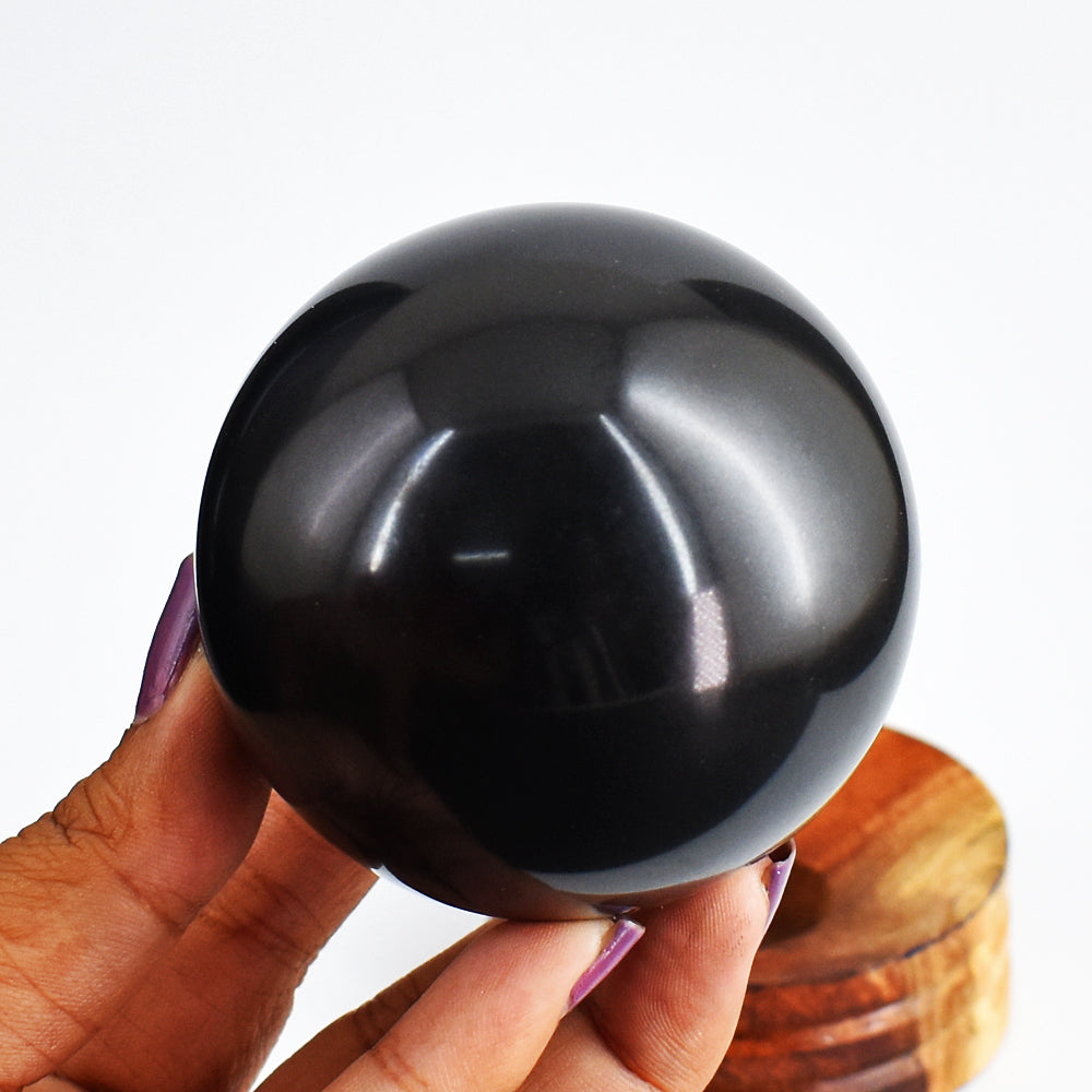 Natural 1622.00 Carats Genuine Black  Spinel Hand Carved Crystal  Healing Gemstone Sphere