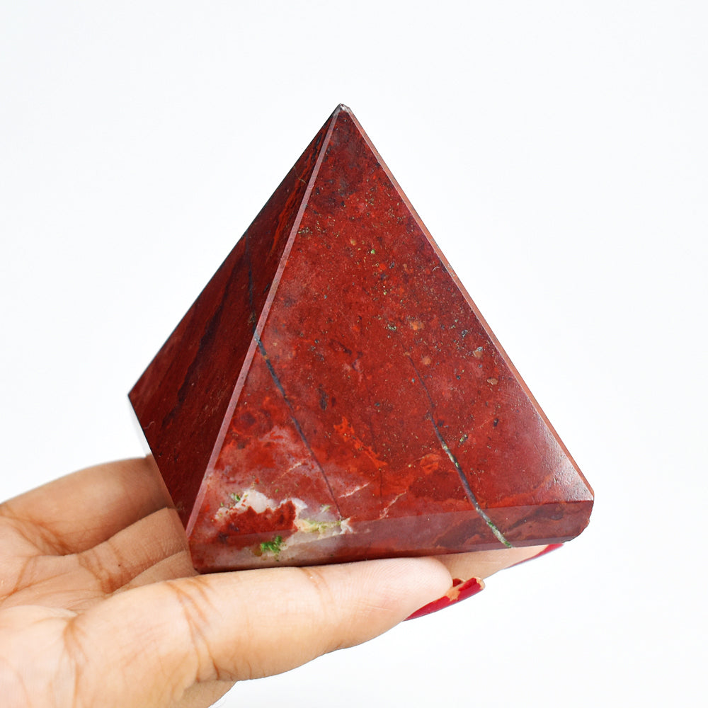 Beautiful  857.00  Carats  Genuine Red Jasper  Hand  Carved  Healing  Crystal  Pyramid Gemstone