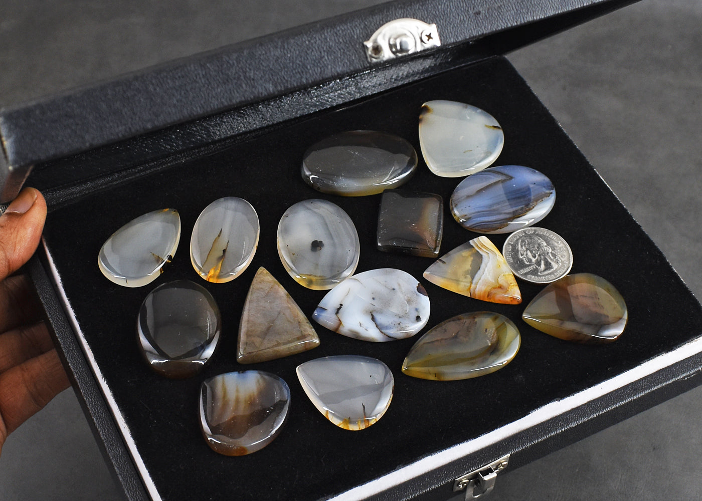 Exclusive  636.00  Carats  Genuine  Agate  Untreated  Gemstone  Cabochon  Lot