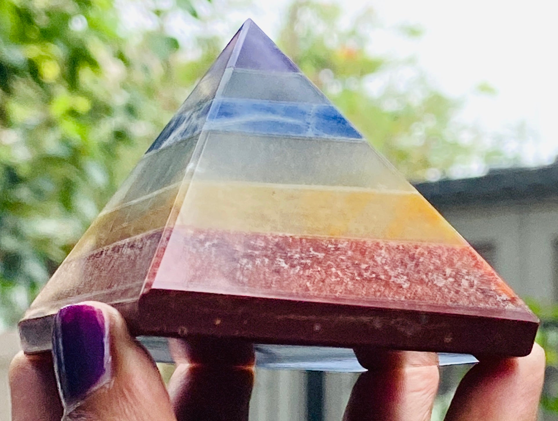 Radiant 896.00 Cts Exclusive Seven Chakra Healing Crystal Specimen Premium Pyramid