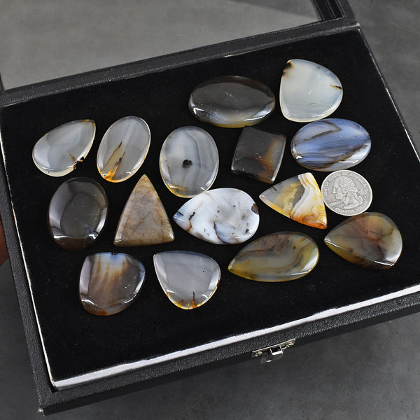 Exclusive  636.00  Carats  Genuine  Agate  Untreated  Gemstone  Cabochon  Lot