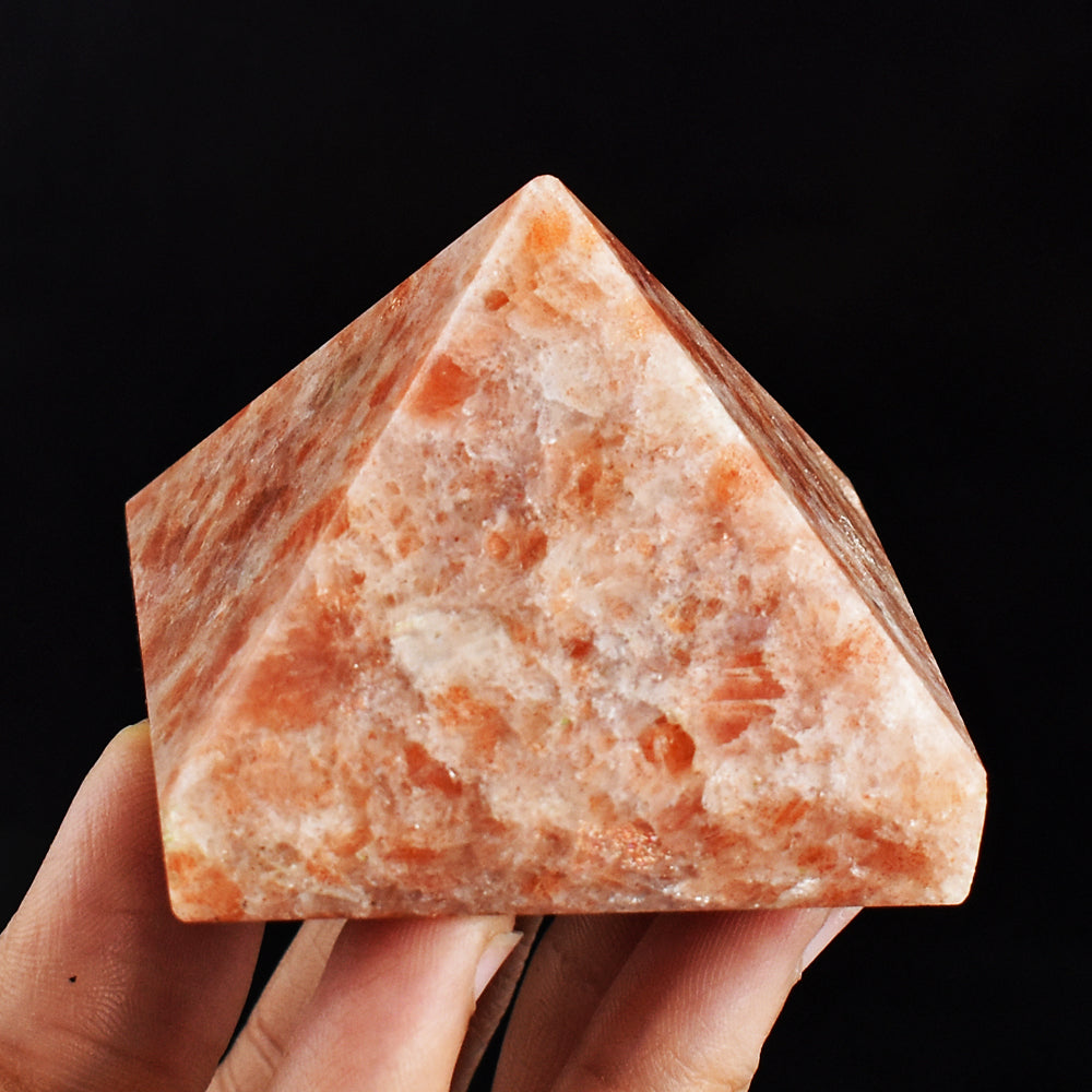 Natural 792.00 Carats  Genuine Sunstone Hand Carved Crystal  Healing Gemstone Pyramid
