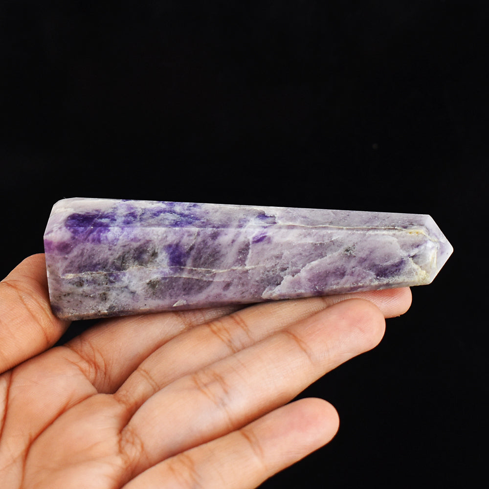 Exclusive 460.00 Carats  Genuine Lepidolite  Hand Carved  Crystal Gemstone Healing Tower