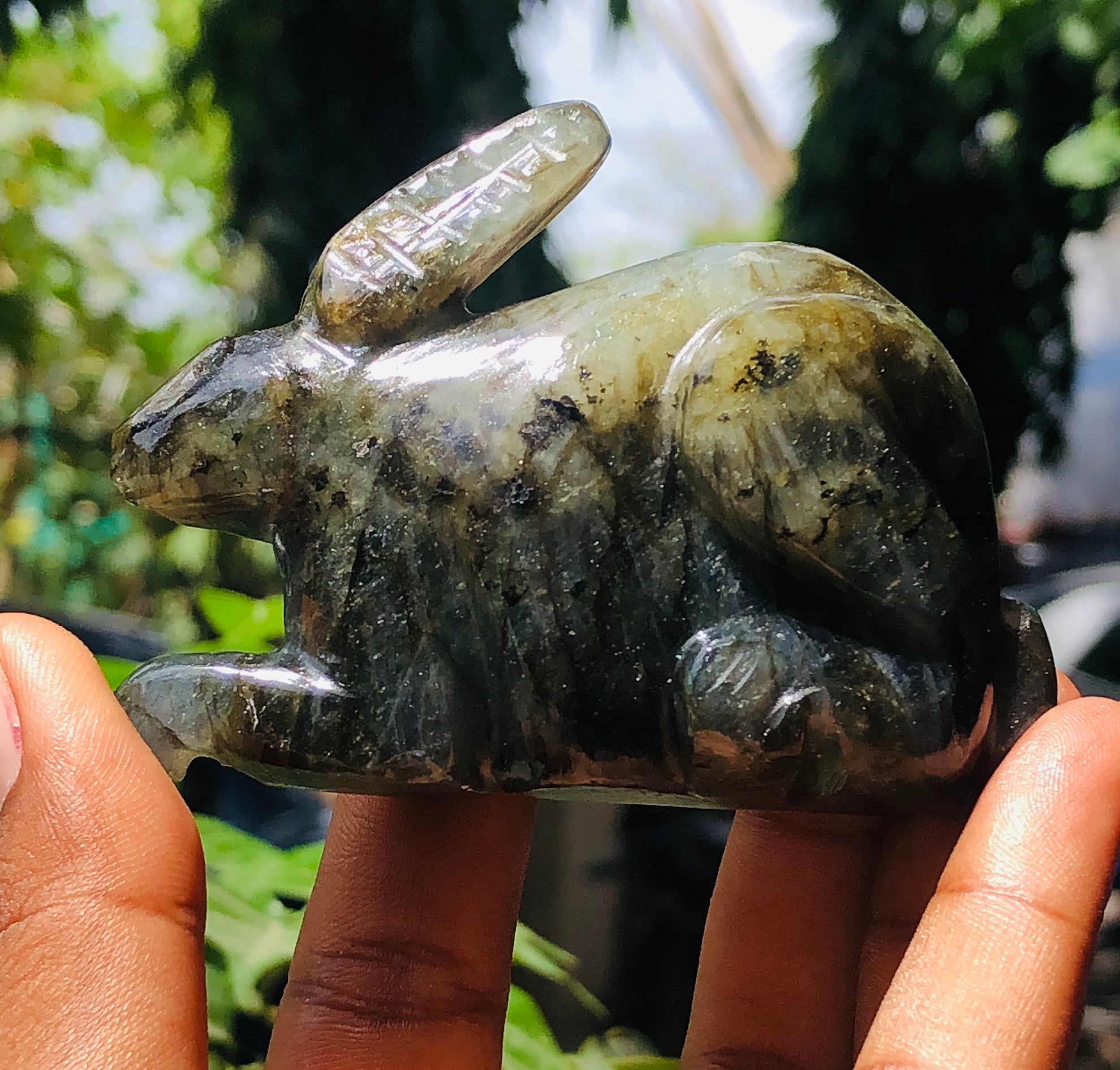 Superb 692.00 Cts Genuine Labradorite Hand Carved Gemstone Bunny 2026  Collection