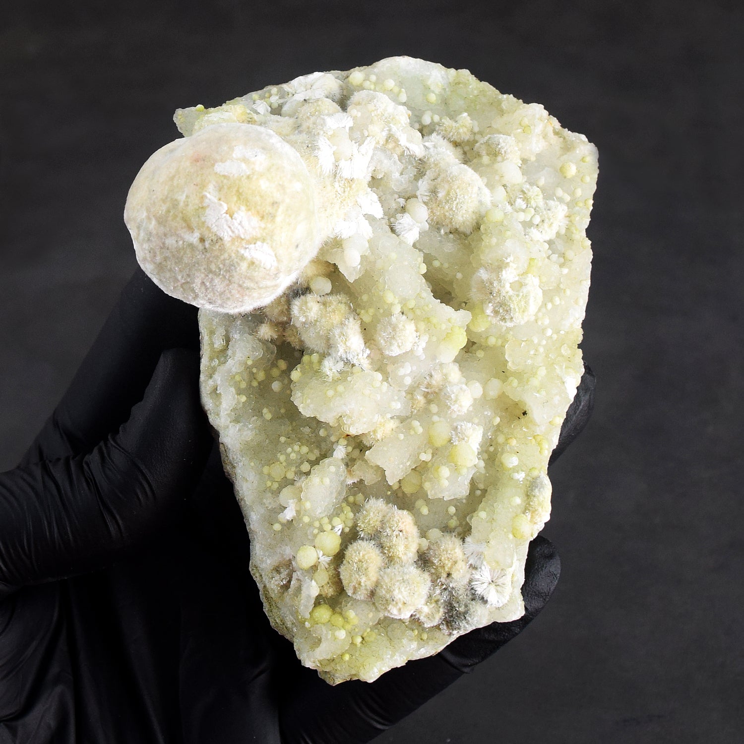 Amazing 793.00 Cts Genuine Phrenite With Okenite Crystal Specimen Gemstone Cluster