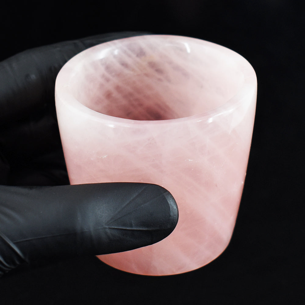Natural 941.00 Cts Genuine Pink Rose Quartz Hand Carved Crystal Glass Gemstone Carving