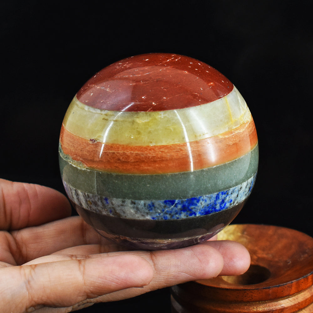 Exclusive 2030.00 Seven Chakra Hand Carved Reiki Healing Sphere