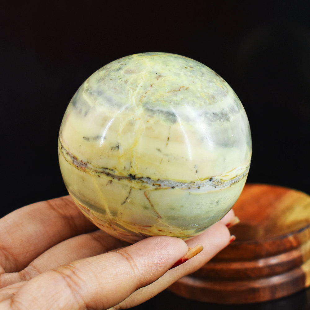 Natural 955.00 Carats Genuine Serpentine  Hand Carved Crystal  Healing Sphere Gemstone Carving