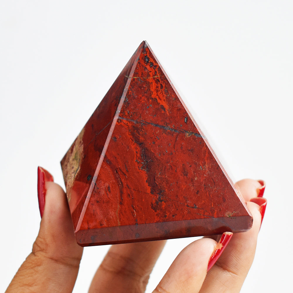 Beautiful  857.00  Carats  Genuine Red Jasper  Hand  Carved  Healing  Crystal  Pyramid Gemstone