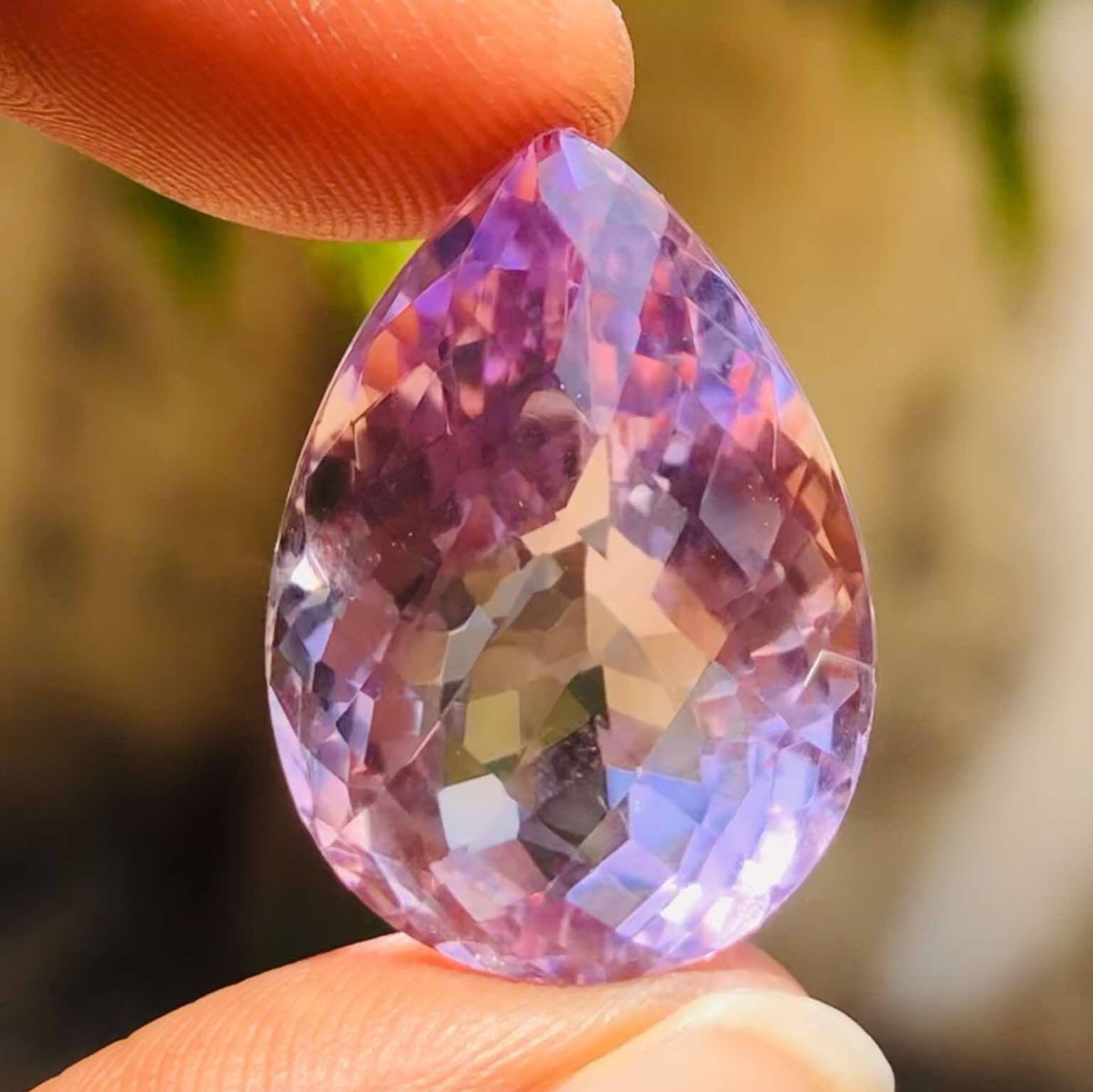 Beautiful 32.00 Cts Genuine Amethyst Faceted Loose Gemstone
