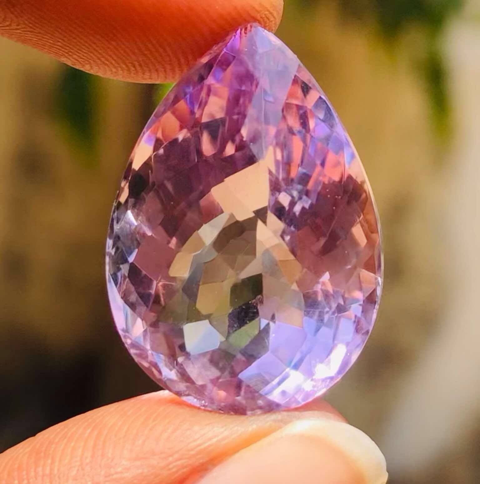 Beautiful 32.00 Cts Genuine Amethyst Faceted Loose Gemstone