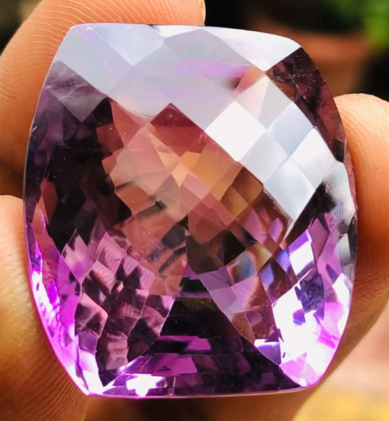 Beautiful 60.00 Cts Genuine Amethyst Faceted Loose Gemstone