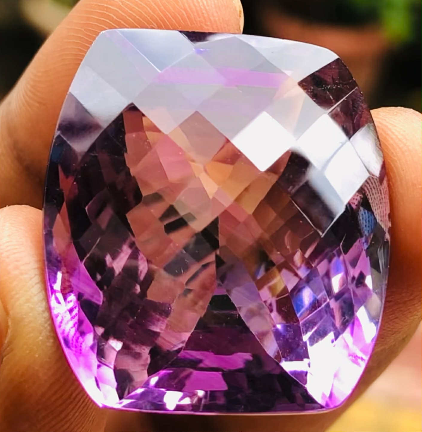 Beautiful 60.00 Cts Genuine Amethyst Faceted Loose Gemstone