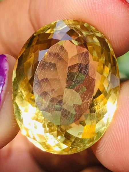 Stunning 25.00 Cts  Genuine Citrine Faceted Loose Gemstone