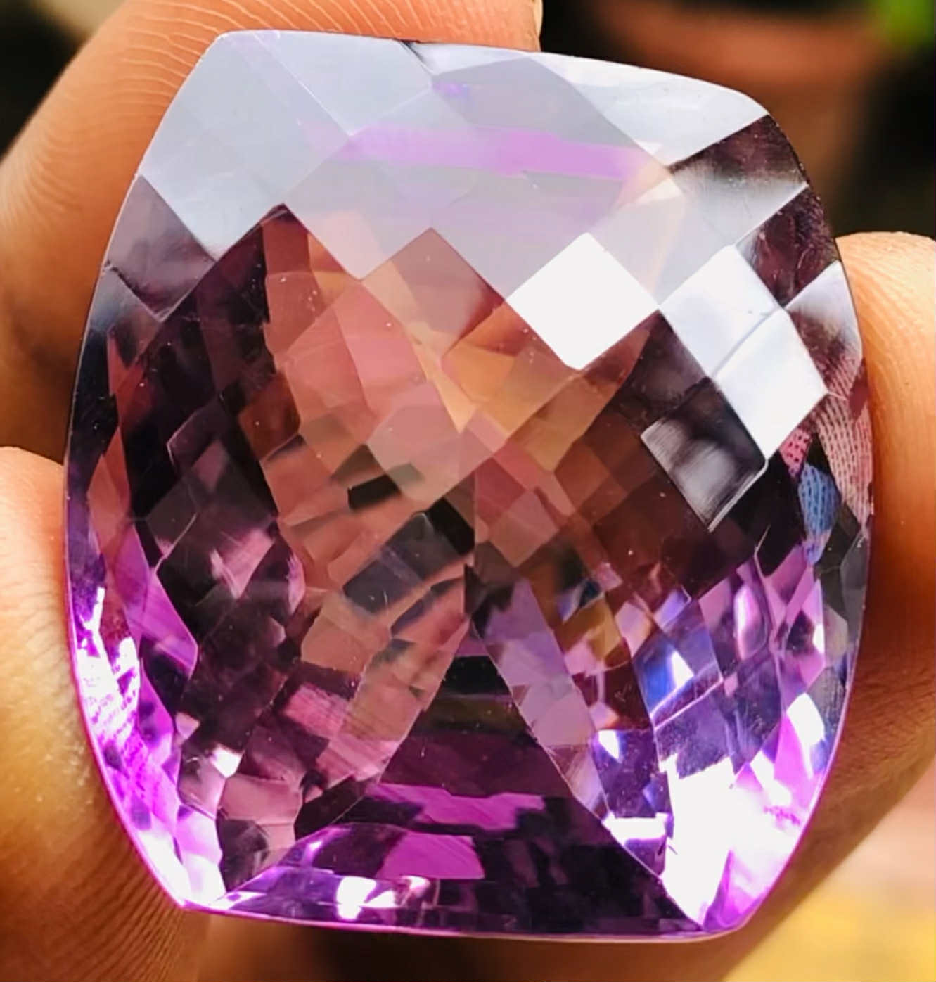 Beautiful 60.00 Cts Genuine Amethyst Faceted Loose Gemstone
