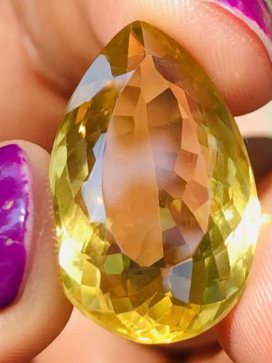 Stunning 18.00 Cts Genuine Citrine Faceted Loose Gemstone