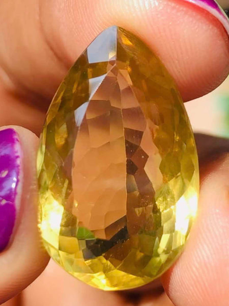 Stunning 18.00 Cts Genuine Citrine Faceted Loose Gemstone