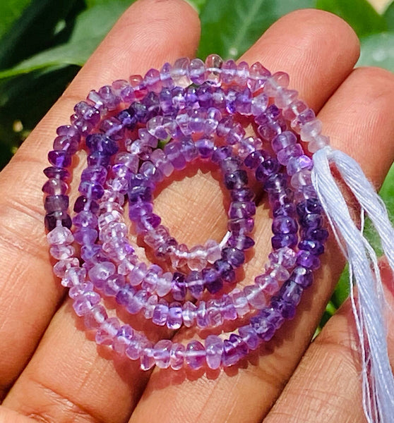 Artisian 32.00 Cts Genuine Amethyst Faceted  Beads Strand