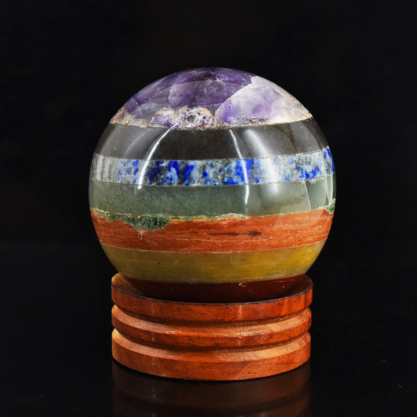 Exclusive 2030.00 Seven Chakra Hand Carved Reiki Healing Sphere