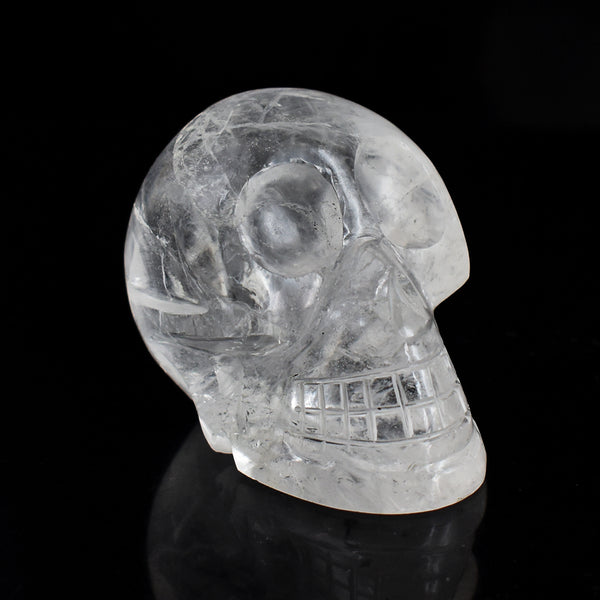 Craftsmen 889.00 Cts Genuine  White Quartz  Hand Carved  Crystal  Skull Gemstone Carving