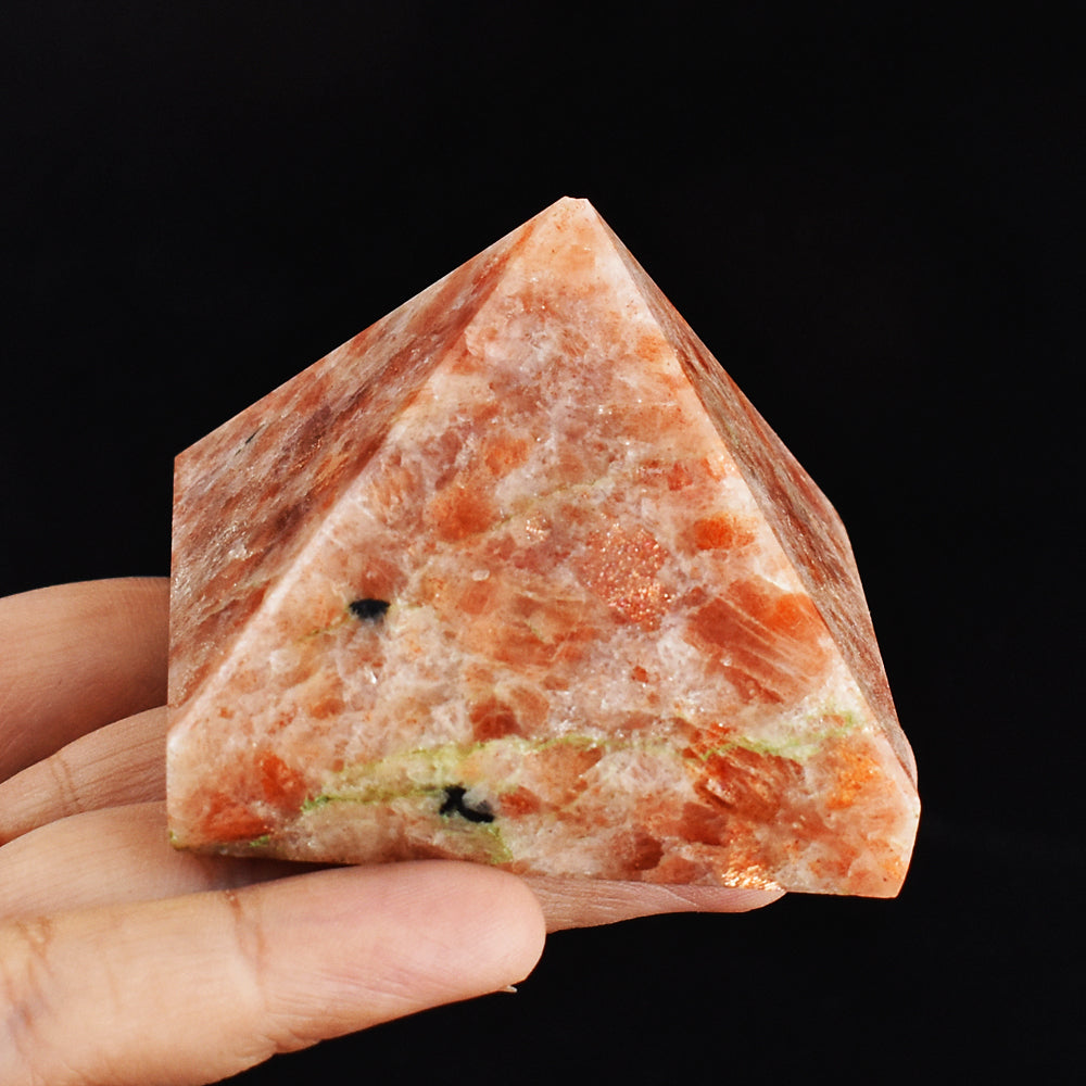 Natural 792.00 Carats  Genuine Sunstone Hand Carved Crystal  Healing Gemstone Pyramid