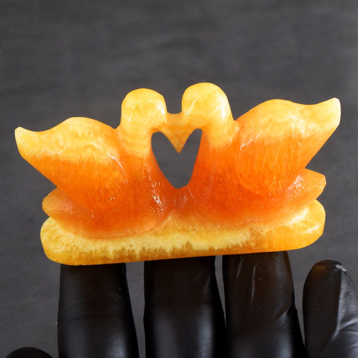 Gorgeous 486.00 Cts Genuine Aventurine Love Carved Premium Swan Pair