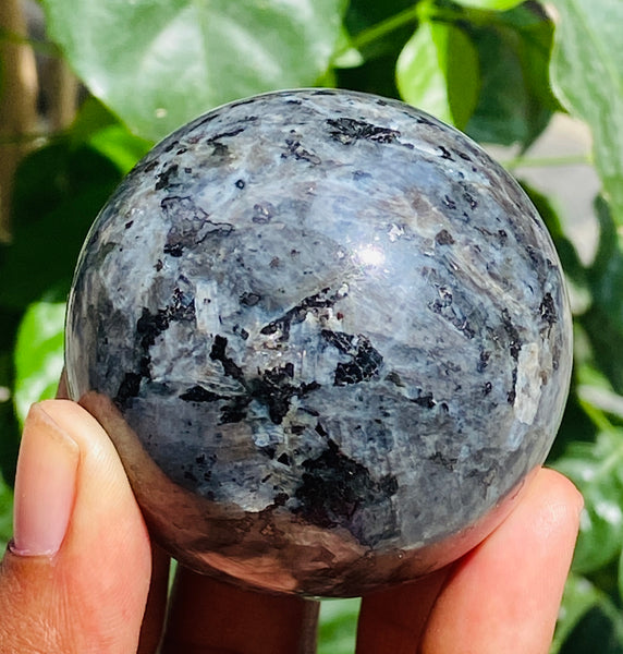 Amazing 935.00 Cts Genuine Larvikite Hand Carved Healing Sphere
